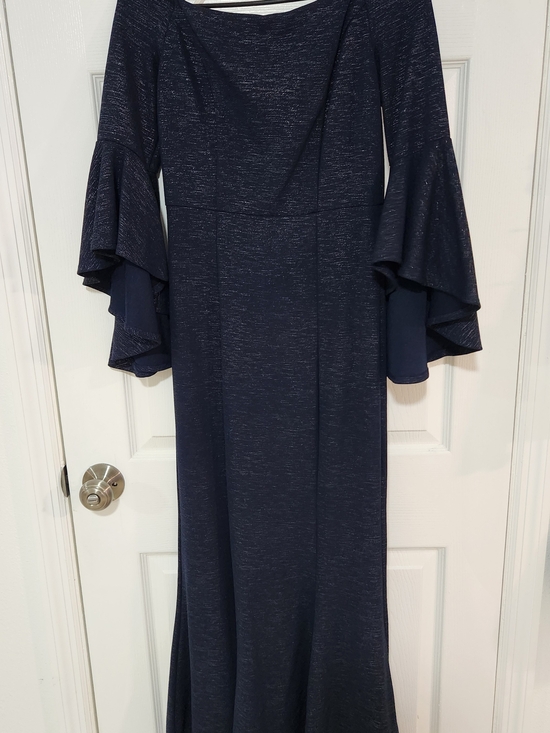 VENUS Dresses & Skirts - VENUS Navy Layered Bell-Sleeve Maxi Dress